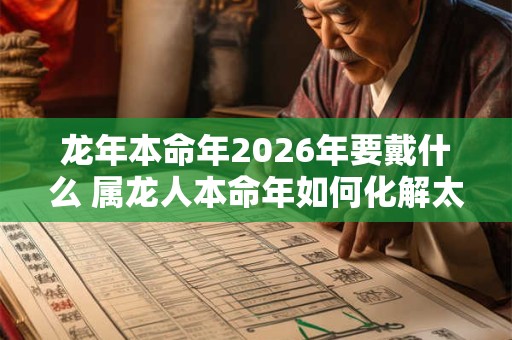龙年本命年2026年要戴什么 属龙人本命年如何化解太岁