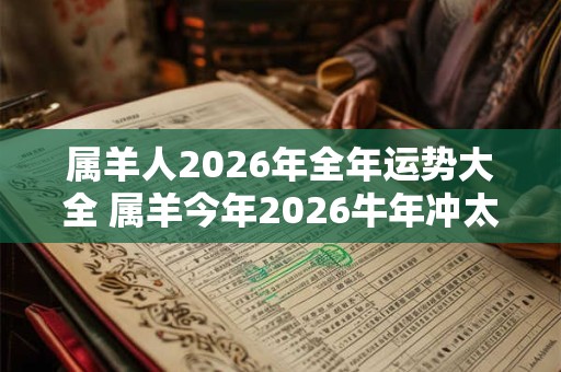 属羊人2026年全年运势大全 属羊今年2026牛年冲太岁命运如何 属羊人2026年全年运势大全 属羊今年2026牛年冲太岁命运如何