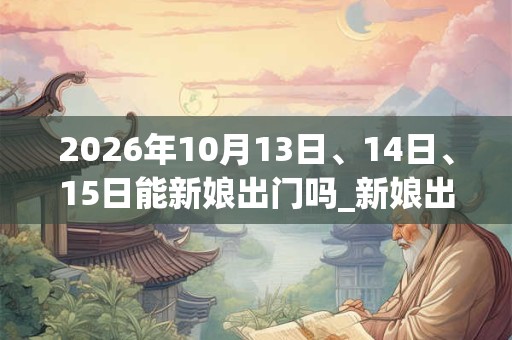 2026年10月13日、14日、15日能新娘出门吗_新娘出门是吉日吗
