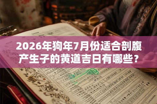 2026年狗年7月份适合剖腹产生子的黄道吉日有哪些？