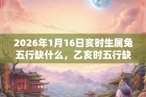 2026年1月16日亥时生属兔五行缺什么，乙亥时五行缺什么