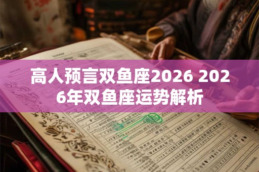 高人预言双鱼座2026 2026年双鱼座运势解析