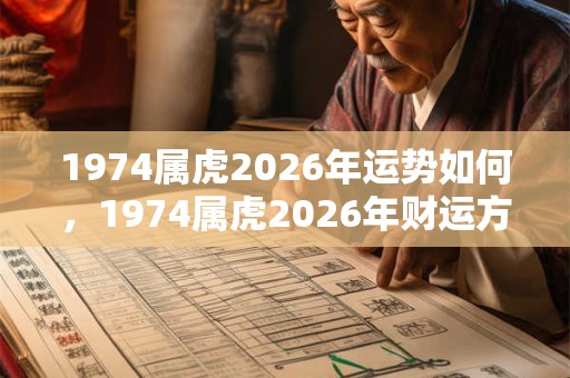 1974属虎2026年运势如何，1974属虎2026年财运方位