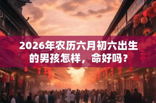2026年农历六月初六出生的男孩怎样，命好吗？