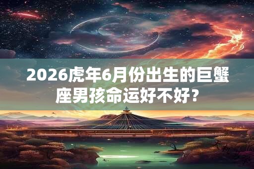 2026虎年6月份出生的巨蟹座男孩命运好不好？