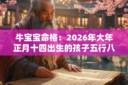 牛宝宝命格：2026年大年正月十四出生的孩子五行八字查询