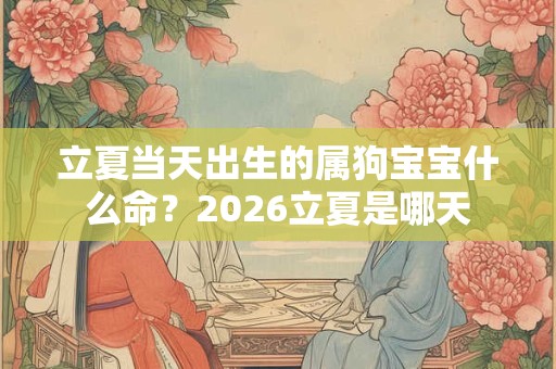 立夏当天出生的属狗宝宝什么命？2026立夏是哪天