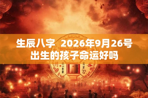 生辰八字  2026年9月26号出生的孩子命运好吗