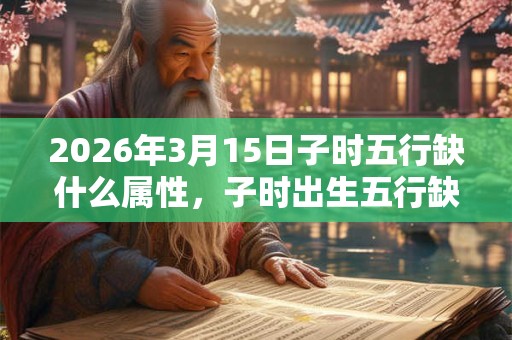 2026年3月15日子时五行缺什么属性，子时出生五行缺什么