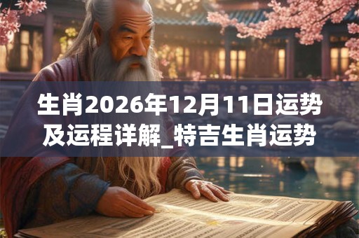 生肖2026年12月11日运势及运程详解_特吉生肖运势吉凶