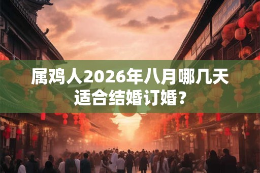 属鸡人2026年八月哪几天适合结婚订婚？