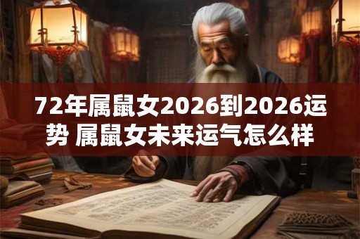 72年属鼠女2026到2026运势 属鼠女未来运气怎么样