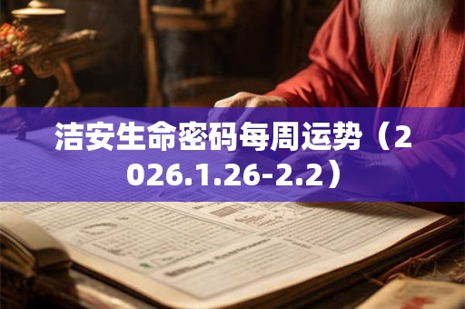 洁安生命密码每周运势（2026.1.26-2.2）