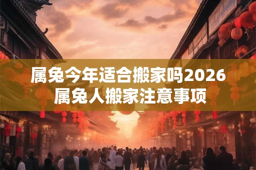 属兔今年适合搬家吗2026 属兔人搬家注意事项