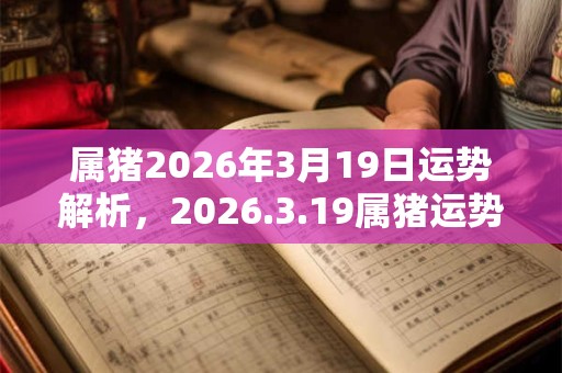 属猪2026年3月19日运势解析，2026.3.19属猪运势分析