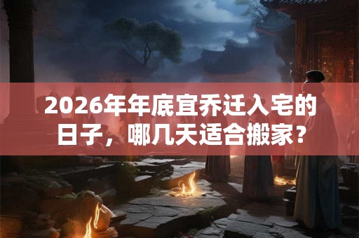 2026年年底宜乔迁入宅的日子，哪几天适合搬家？