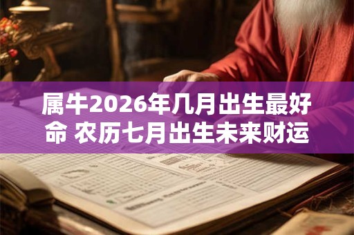 属牛2026年几月出生最好命 农历七月出生未来财运很好