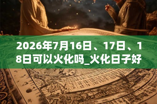 2026年7月16日、17日、18日可以火化吗_火化日子好吗