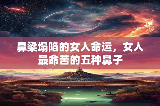 鼻梁塌陷的女人命运，女人最命苦的五种鼻子