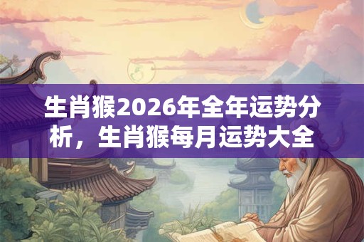 生肖猴2026年全年运势分析，生肖猴每月运势大全