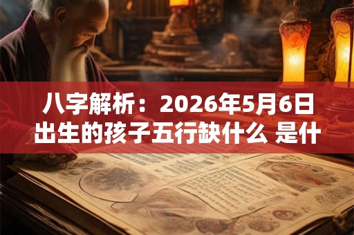 八字解析：2026年5月6日出生的孩子五行缺什么 是什么命
