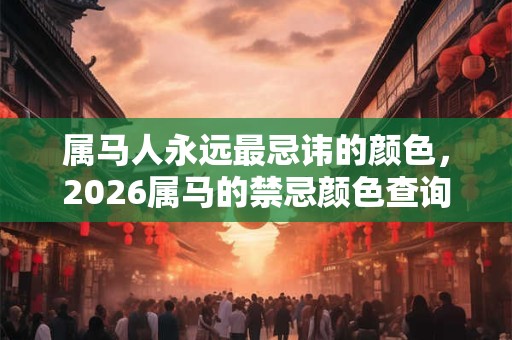 属马人永远最忌讳的颜色，2026属马的禁忌颜色查询