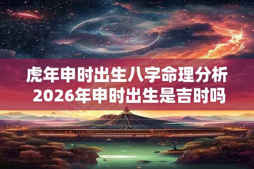 虎年申时出生八字命理分析 2026年申时出生是吉时吗