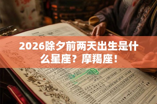 2026除夕前两天出生是什么星座？摩羯座！