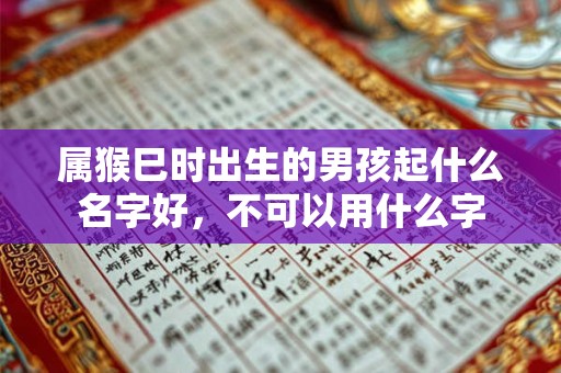 属猴巳时出生的男孩起什么名字好，不可以用什么字