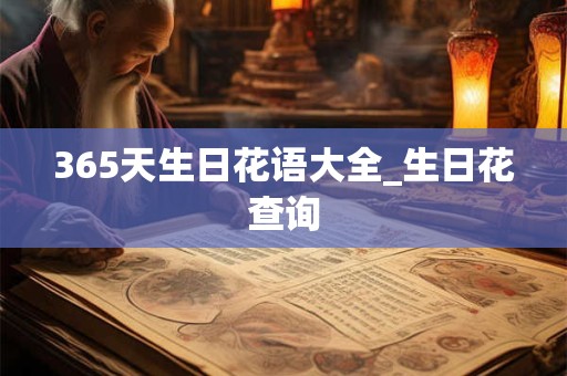365天生日花语大全_生日花查询