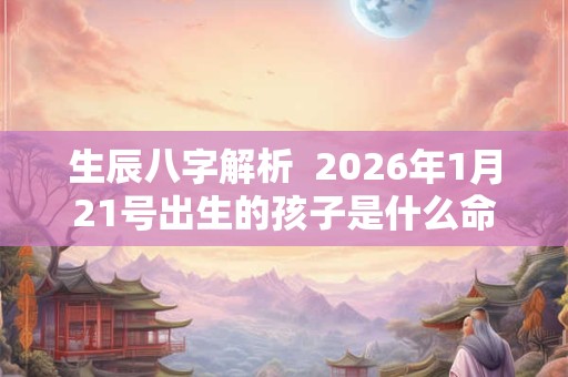 生辰八字解析  2026年1月21号出生的孩子是什么命