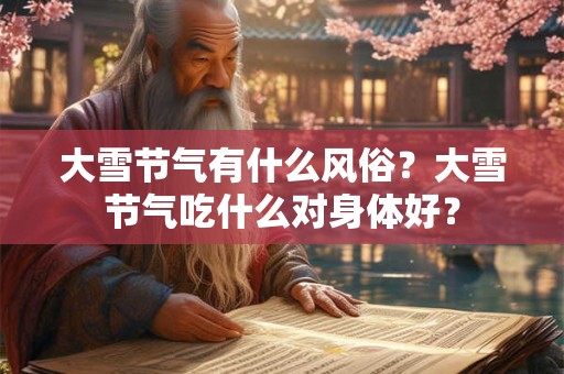 大雪节气有什么风俗？大雪节气吃什么对身体好？