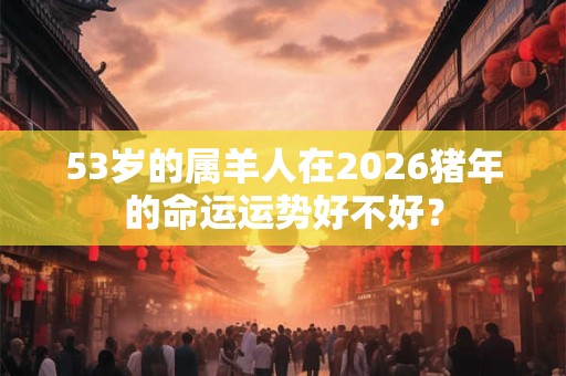 53岁的属羊人在2026猪年的命运运势好不好？