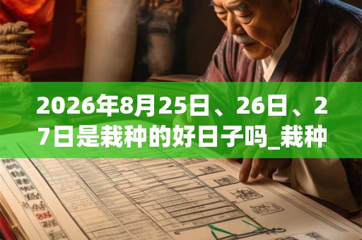 2026年8月25日、26日、27日是栽种的好日子吗_栽种可以吗