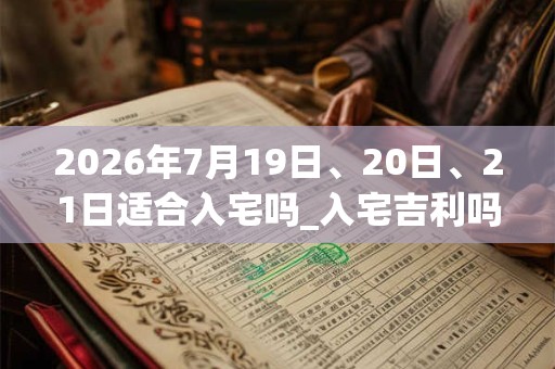 2026年7月19日、20日、21日适合入宅吗_入宅吉利吗 2026年7月19日、20日、21日适合入宅吗_入宅吉利吗