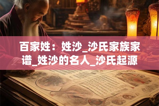 百家姓：姓沙_沙氏家族家谱_姓沙的名人_沙氏起源