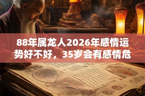 88年属龙人2026年感情运势好不好，35岁会有感情危机吗？