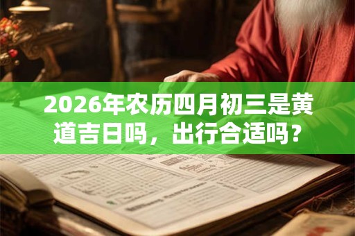 2026年农历四月初三是黄道吉日吗，出行合适吗？