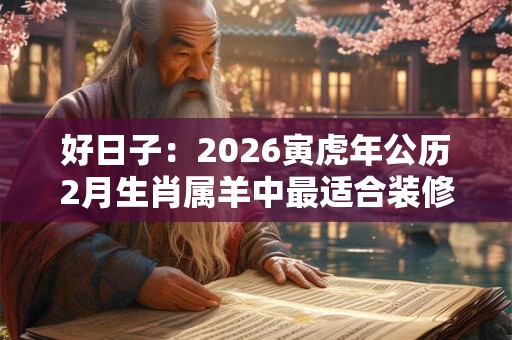 好日子：2026寅虎年公历2月生肖属羊中最适合装修新房吉日