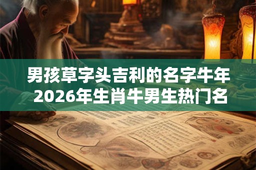 男孩草字头吉利的名字牛年 2026年生肖牛男生热门名