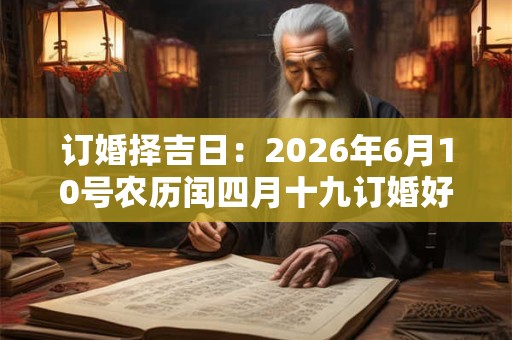 订婚择吉日：2026年6月10号农历闰四月十九订婚好吗