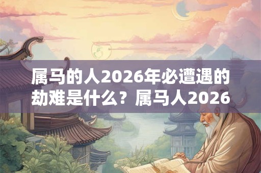 属马的人2026年必遭遇的劫难是什么？属马人2026年财神方位