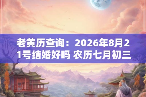 老黄历查询：2026年8月21号结婚好吗 农历七月初三宜嫁娶吗