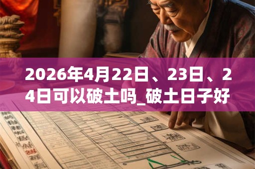 2026年4月22日、23日、24日可以破土吗_破土日子好吗