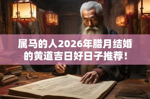 属马的人2026年腊月结婚的黄道吉日好日子推荐！
