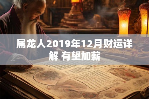 属龙人2019年12月财运详解 有望加薪