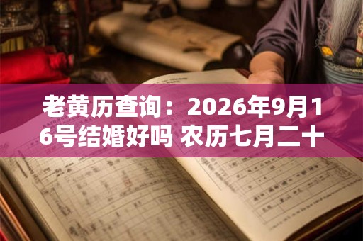 老黄历查询：2026年9月16号结婚好吗 农历七月二十九宜嫁娶吗