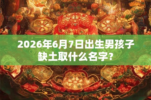 2026年6月7日出生男孩子缺土取什么名字？