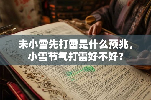 未小雪先打雷是什么预兆，小雪节气打雷好不好？