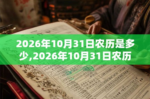 2026年10月31日农历是多少,2026年10月31日农历表